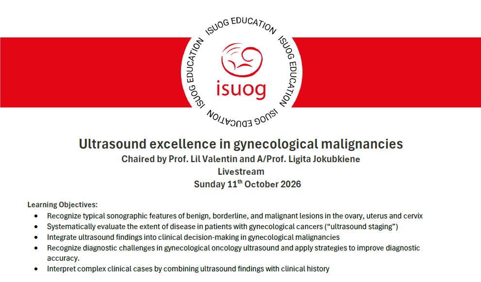 Ultrasound excellence in gynecological malignancies